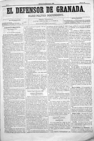 'El Defensor de Granada  : diario político independiente' - Año I Número 80  - 1880 Diciembre 18