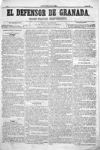 'El Defensor de Granada  : diario político independiente' - Año I Número 83  - 1880 Diciembre 21
