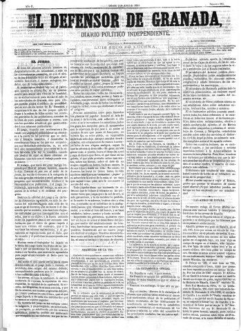'El Defensor de Granada  : diario político independiente' - Año II Número 183  - 1881 Abril 02