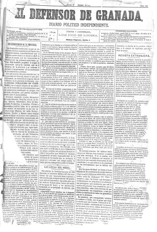 'El Defensor de Granada  : diario político independiente' - Año IV Número 869  - 1883 Febrero 23