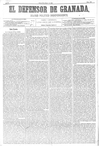 'El Defensor de Granada  : diario político independiente' - Año IV Número 902  - 1883 Marzo 29