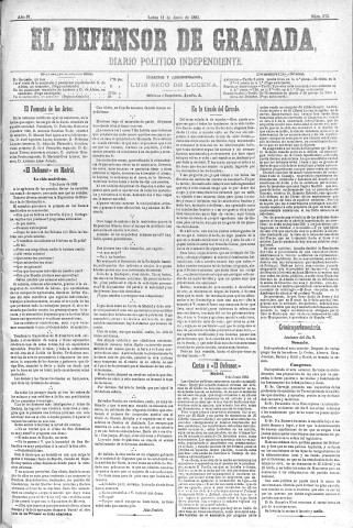 'El Defensor de Granada  : diario político independiente' - Año IV Número 975  - 1883 Junio 11