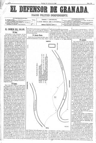 'El Defensor de Granada  : diario político independiente' - Año IV Número 988  - 1883 Junio 24