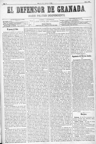 'El Defensor de Granada  : diario político independiente' - Año V Número 1254  - 1884 Marzo 19