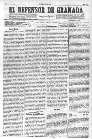'El Defensor de Granada  : diario político independiente' - Año V Número 1274  - 1884 Abril 08