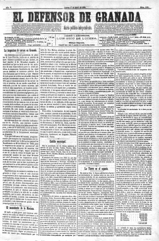 'El Defensor de Granada  : diario político independiente' - Año V Número 1281  - 1884 Abril 17