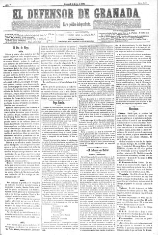 'El Defensor de Granada  : diario político independiente' - Año V Número 1296  - 1884 Mayo 02