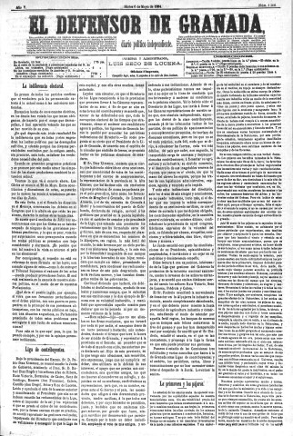 'El Defensor de Granada  : diario político independiente' - Año V Número 1300  - 1884 Mayo 06