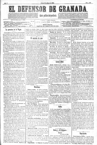 'El Defensor de Granada  : diario político independiente' - Año V Número 1306  - 1884 Mayo 12