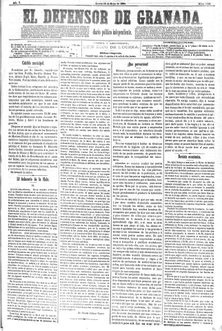 'El Defensor de Granada  : diario político independiente' - Año V Número 1309  - 1884 Mayo 15