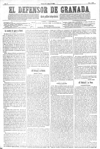 'El Defensor de Granada  : diario político independiente' - Año V Número 1318  - 1884 Mayo 24