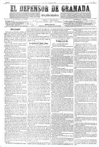 'El Defensor de Granada  : diario político independiente' - Año V Número 1328  - 1884 Junio 03