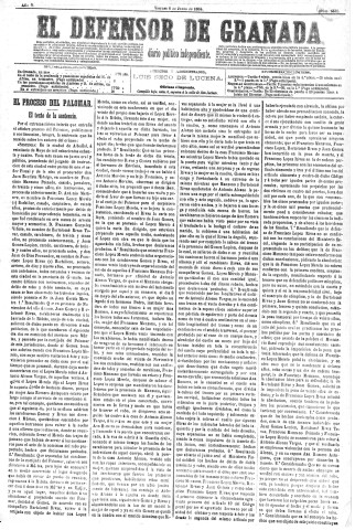 'El Defensor de Granada  : diario político independiente' - Año V Número 1331  - 1884 Junio 06