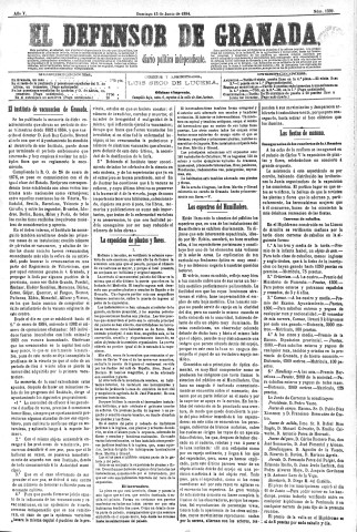 'El Defensor de Granada  : diario político independiente' - Año V Número 1339  - 1884 Junio 15