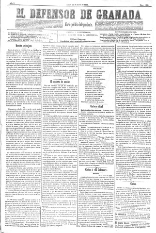 'El Defensor de Granada  : diario político independiente' - Año V Número 1355  - 1884 Junio 30