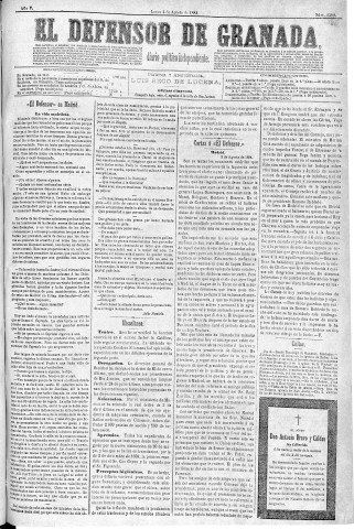 'El Defensor de Granada  : diario político independiente' - Año V Número 1390  - 1884 Agosto 04