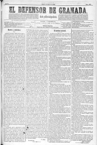 'El Defensor de Granada  : diario político independiente' - Año V Número 1395  - 1884 Agosto 09