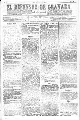 'El Defensor de Granada  : diario político independiente' - Año V Número 1431  - 1884 Septiembre 15