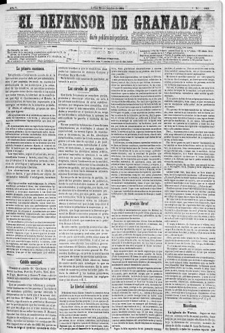 'El Defensor de Granada  : diario político independiente' - Año V Número 1469  - 1884 Octubre 23