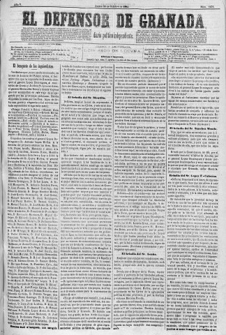 'El Defensor de Granada  : diario político independiente' - Año V Número 1476  - 1884 Octubre 30