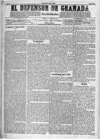 'El Defensor de Granada  : diario político independiente' - Año VI Número 1732  - 1885 Mayo 16