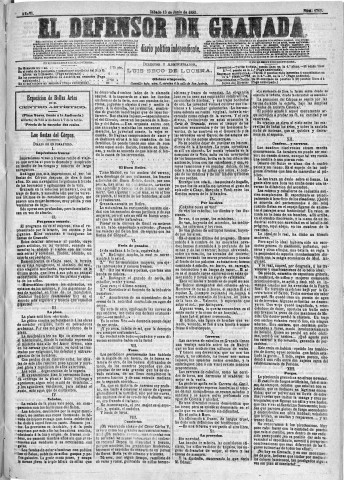 'El Defensor de Granada  : diario político independiente' - Año VI Número 1760  - 1885 Junio 13