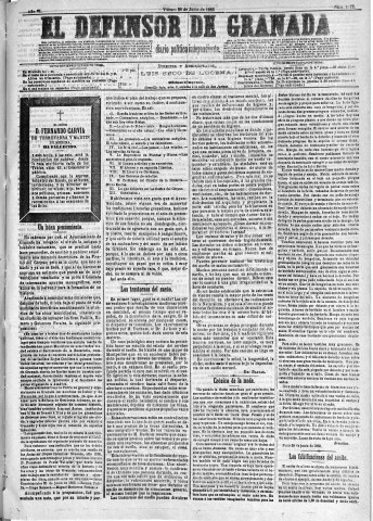 'El Defensor de Granada  : diario político independiente' - Año VI Número 1772  - 1885 Junio 26