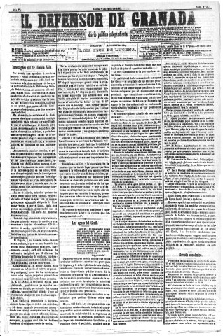 'El Defensor de Granada  : diario político independiente' - Año VI Número 1778  - 1885 Julio 02