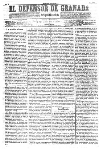 'El Defensor de Granada  : diario político independiente' - Año VI Número 1779  - 1885 Julio 03