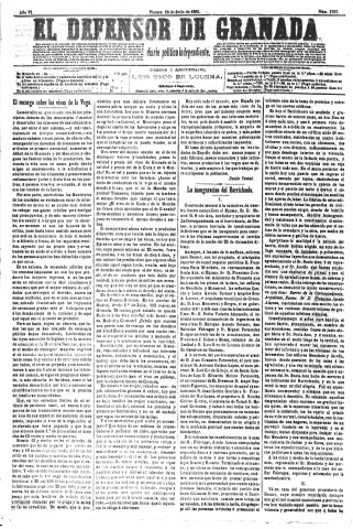 'El Defensor de Granada  : diario político independiente' - Año VI Número 1787  - 1885 Julio 10