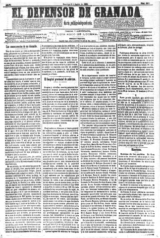 'El Defensor de Granada  : diario político independiente' - Año VI Número 1817  - 1885 Agosto 09