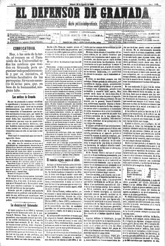 'El Defensor de Granada  : diario político independiente' - Año VI Número 1823  - 1885 Agosto 15