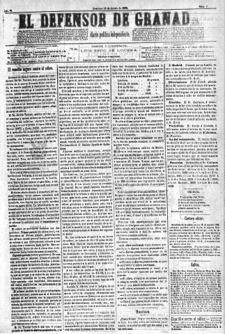 'El Defensor de Granada  : diario político independiente' - Año VI Número 1824  - 1885 Agosto 16