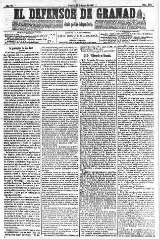 'El Defensor de Granada  : diario político independiente' - Año VI Número 1831  - 1885 Agosto 23