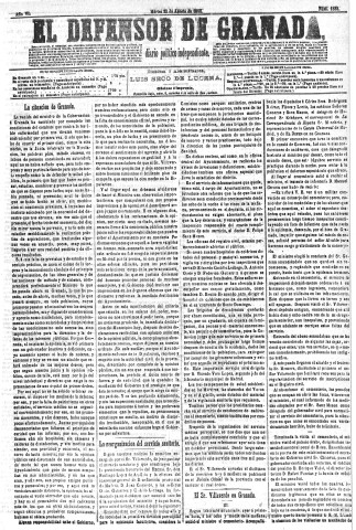 'El Defensor de Granada  : diario político independiente' - Año VI Número 1833  - 1885 Agosto 25