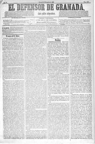 'El Defensor de Granada  : diario político independiente' - Año VI Número 1905  - 1885 Noviembre 05