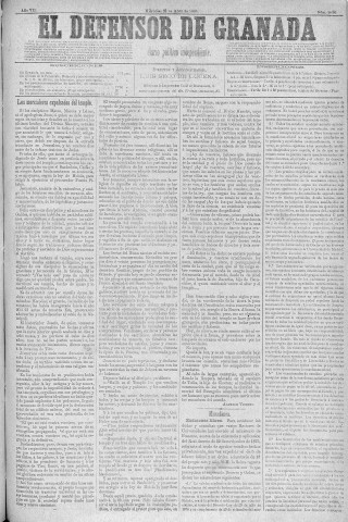'El Defensor de Granada  : diario político independiente' - Año V Número 2080  - 1886 Abril 21