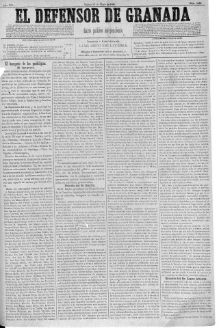 'El Defensor de Granada  : diario político independiente' - Año V Número 2099  - 1886 Mayo 11