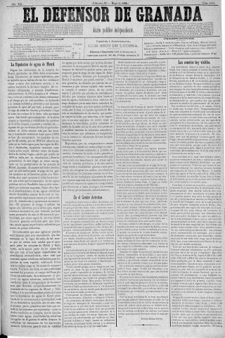 'El Defensor de Granada  : diario político independiente' - Año V Número 2100  - 1886 Mayo 12