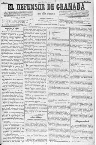 'El Defensor de Granada  : diario político independiente' - Año V Número 2113  - 1886 Mayo 25