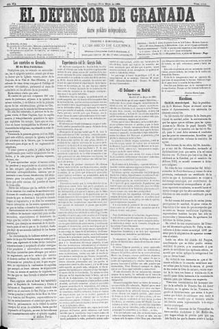 'El Defensor de Granada  : diario político independiente' - Año V Número 2118  - 1886 Mayo 30