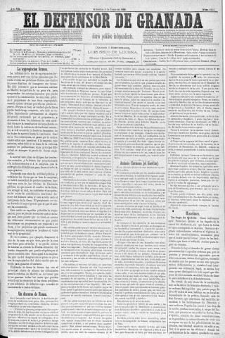'El Defensor de Granada  : diario político independiente' - Año V Número 2121  - 1886 Junio 02