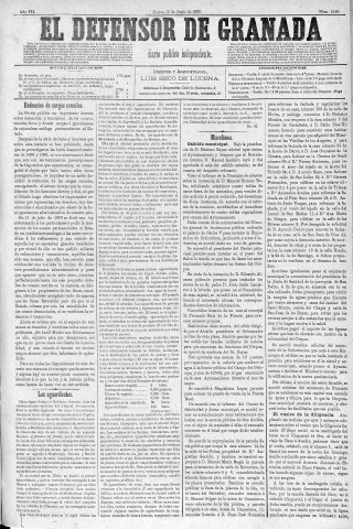 'El Defensor de Granada  : diario político independiente' - Año V Número 2128  - 1886 Junio 10