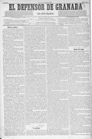 'El Defensor de Granada  : diario político independiente' - Año V Número 2130  - 1886 Junio 11