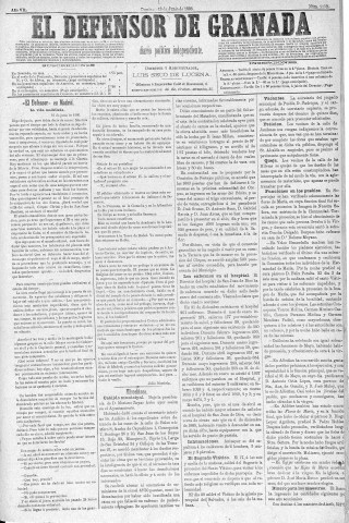 'El Defensor de Granada  : diario político independiente' - Año V Número 2132  - 1886 Junio 13