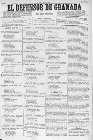 'El Defensor de Granada  : diario político independiente' - Año V Número 2138  - 1886 Junio 19