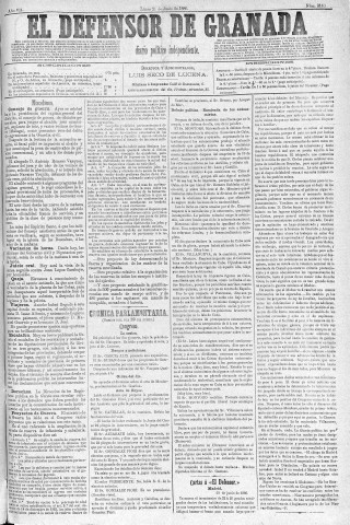 'El Defensor de Granada  : diario político independiente' - Año V Número 2140  - 1886 Junio 21