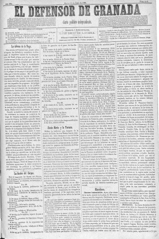'El Defensor de Granada  : diario político independiente' - Año V Número 2141  - 1886 Junio 22