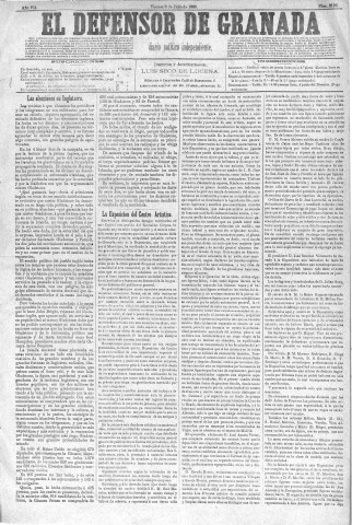 'El Defensor de Granada  : diario político independiente' - Año VII Número 2193  - 1886 Julio 09