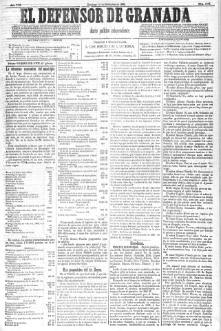 'El Defensor de Granada  : diario político independiente' - Año VIII Número 2257  - 1886 Septiembre 12